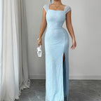Robe longue élégante coupe ajustée pour femme