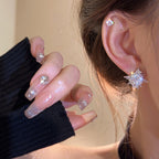 Sparking Snowflake Earrings For Women Shiny Zircon  Firework Exquisite Earring Christmas New Year Party Jewelry