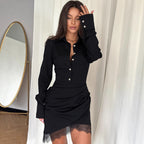 Robe sexy en dentelle cintrée pour femme