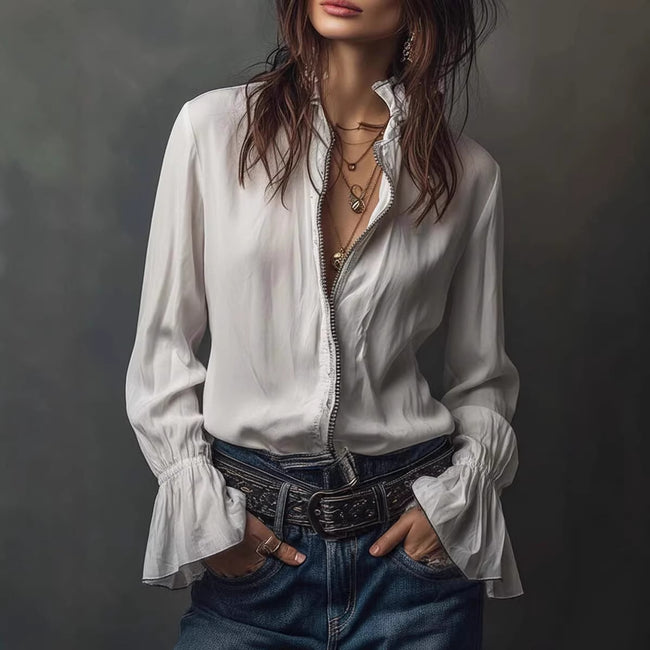 Chemise décontractée de style européen et américain pour femme Hover Image