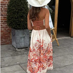 Robe caraco imprimée ajourée pour femme