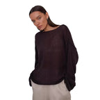 Pull creux fin à manches cloche pour femme