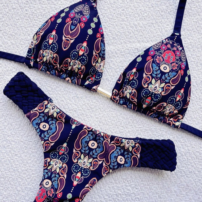Bikini imprimé corde tressée pour femme Hover Image
