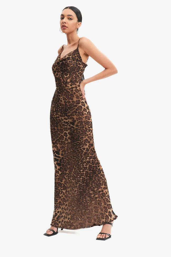 Robe Léopard à Bretelles