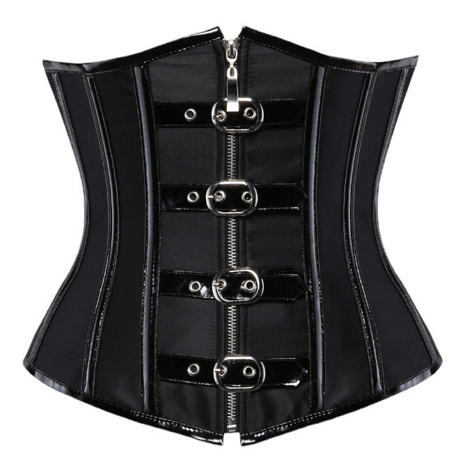 Corset amincissant rouge à boucle de ceinture pour femme