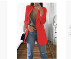 Blazer cardigan fin à revers élégant