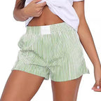 Short en vrac confortable rayé avec poches pour femmes