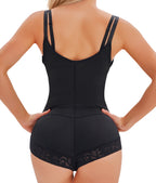 Fajas colombiennes gainantes pour femmes, post-partum, contrôle du ventre, combinaison amincissante, culotte taille haute, string avec fermeture éclair et bretelles