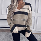 Loose-Fit Pullover Knitted Sweater For Women
