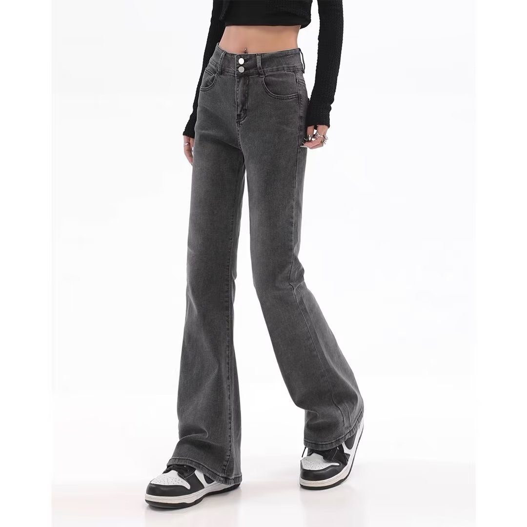 Jeans évasés style rétro américain pour femme