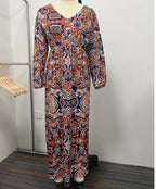 Robe longue amincissante imprimée