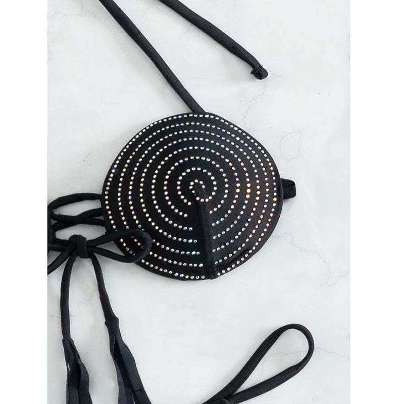 Maillot de bain bikini sans dos avec perceuse à chaud, bandeau de personnalité