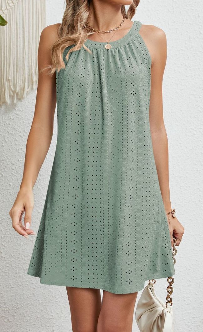 Gilet Robe Sans Manches Femme Creux au Crochet