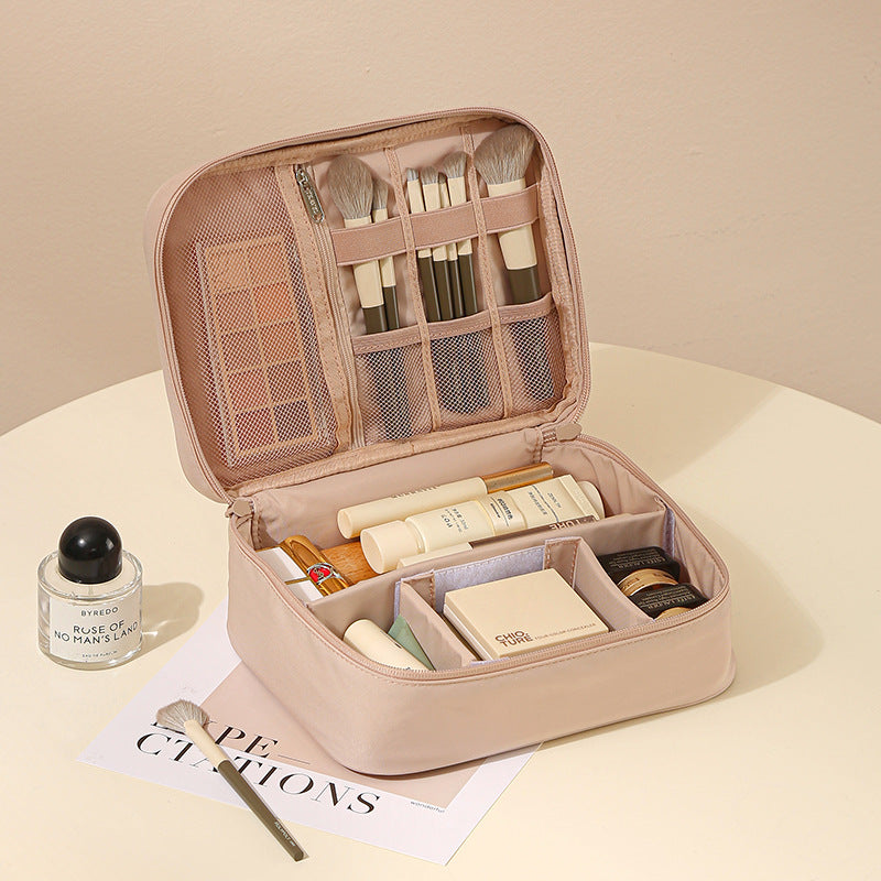 Trousse de maquillage portable en tissu Oxford avec séparateurs