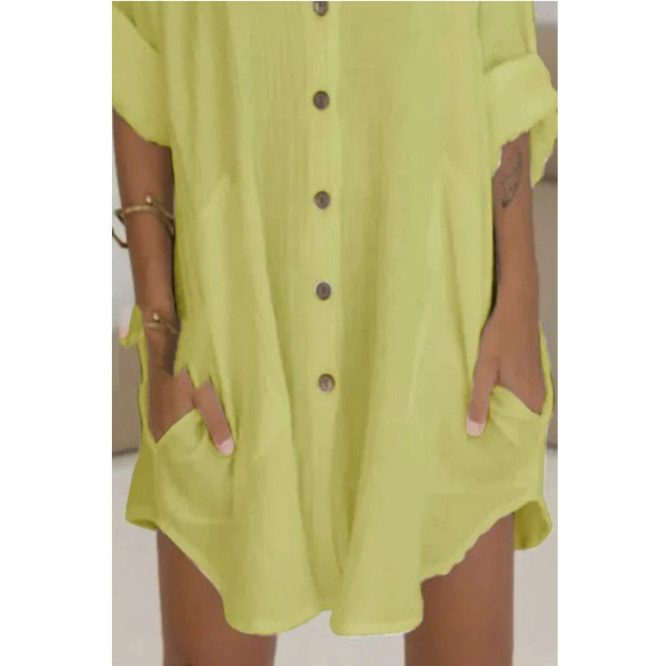 Chemise ample mi-longue à manches longues pour femme