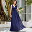 Robe de soirée longue trapèze grande taille à col en V profond pour demoiselle d'honneur