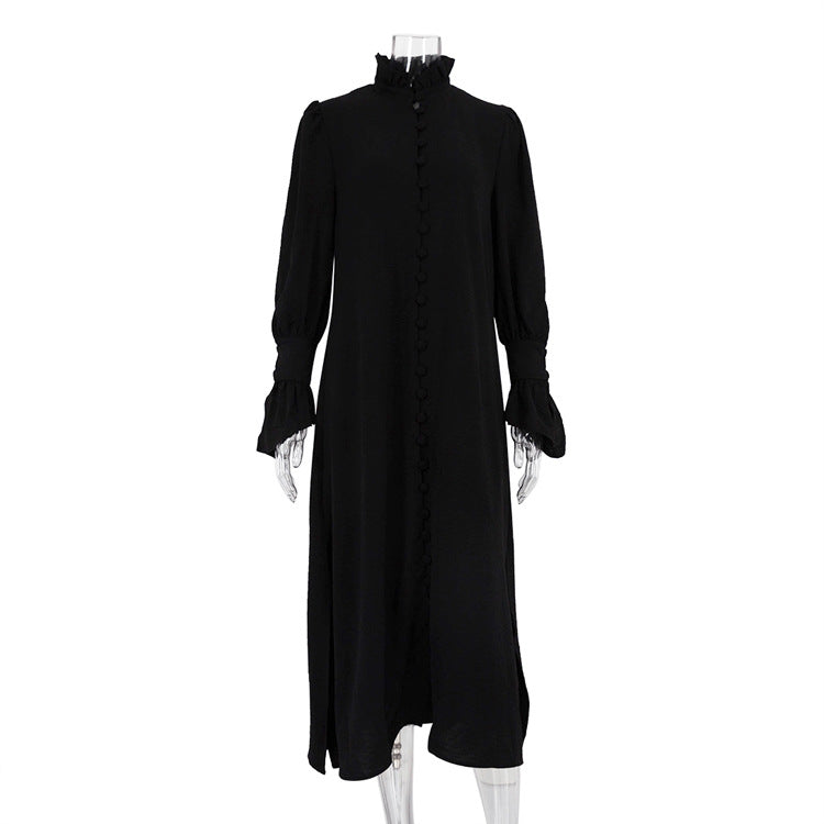 Robe longue décontractée fendue pour femme