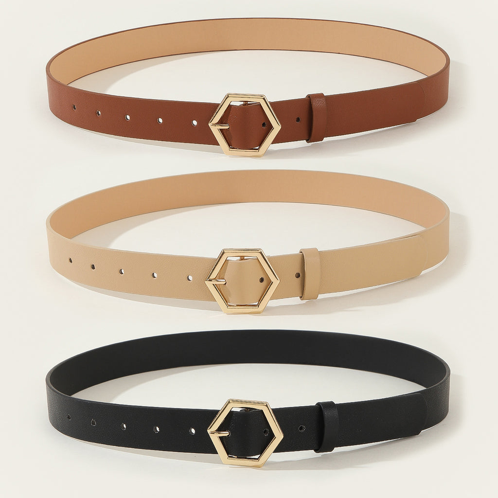 Ceinture décontractée polyvalente en forme d'étoile hexagonale pour femmes