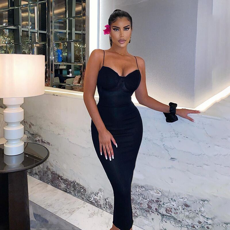 Robe fourreau moulante bustier pour femme