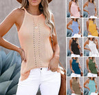 Gilet tricoté de plage ample dos nu pour femme, style européen et américain