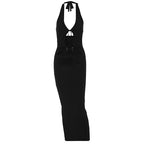 Robe fendue ajourée slim pour femmes