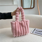 Nouveau Sac à Main en Peluche Portable Grande Capacité à Bandoulière Unique pour Femmes