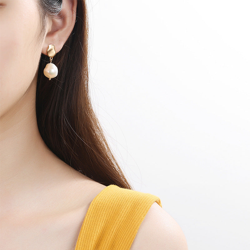 Boucles d'oreilles en argent sterling 925 avec perles baroques