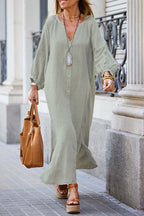 Robe Chemise Décontractée en Coton et Lin pour Femme