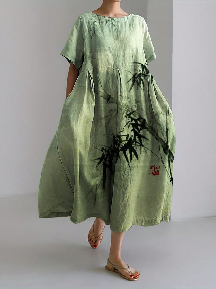 Robe Mode Courte Ample à Col Rond et Imprimé Fantaisie