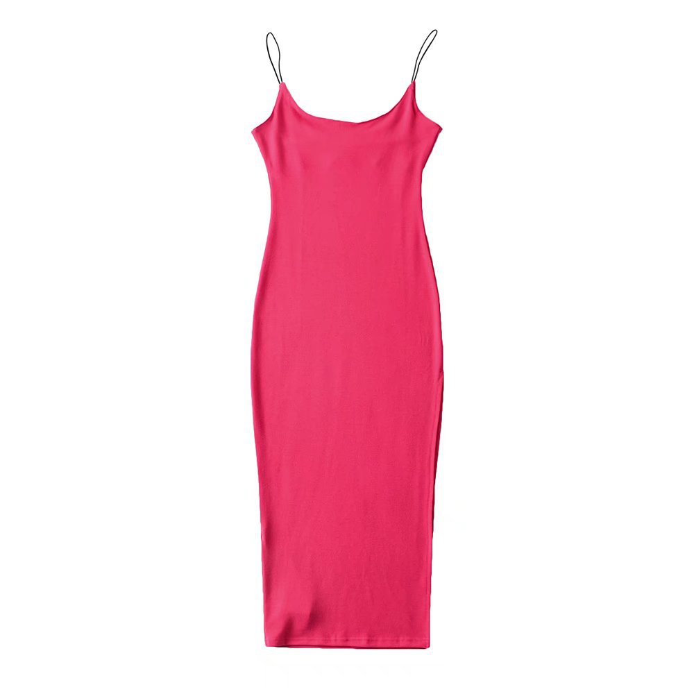 Robe ajustée fendue sur le côté pour femme