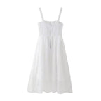 Robe sans manches à pompons pour femme