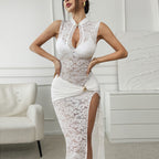 Robe transparente en dentelle sexy pour femme