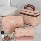 Trousse de maquillage grande capacité à nœud papillon