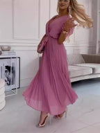 Robe unie pour femme élégante