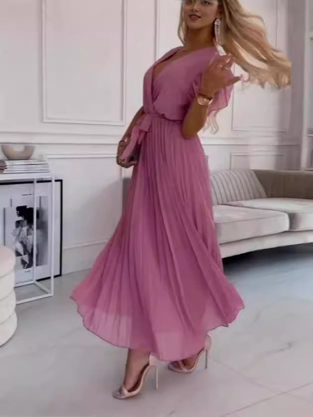 Robe unie pour femme élégante