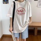 T-shirts femme manches courtes imprimés décontractés style coréen mode Harajuku amples col rond streetwear étudiant polyvalent simple