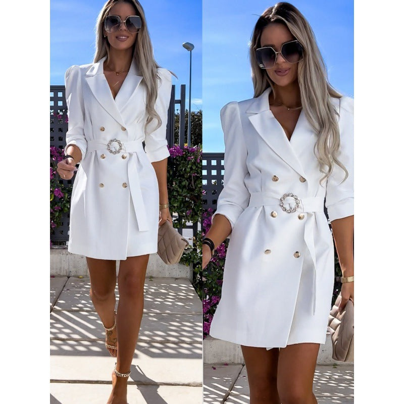 Robe Manteau De Costume Nouvelle Mode Avec Ceinture