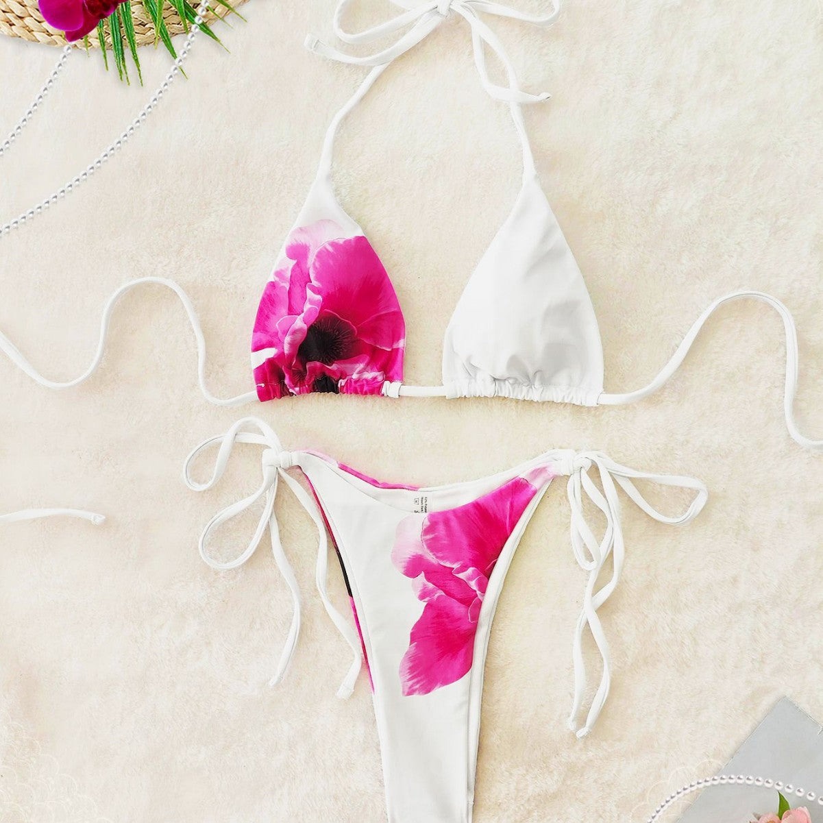 Maillot de bain bikini jupe bandage sexy imprimée