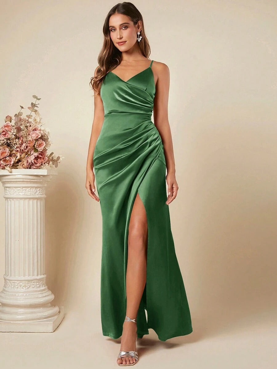 Robe nuisette en satin printemps-été pour femme