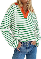 Sweat-shirt décontracté à manches longues avec broderie assortie à l'encolure