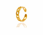 Bijoux en or 24 carats, bagues ouvertes à chaîne torsadée classique pour femmes, anneau de couple torsadé géométrique en zircon, bijoux