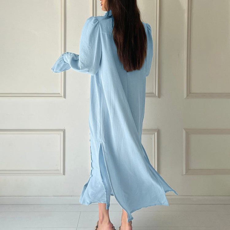 Robe longue décontractée fendue pour femme