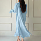 Robe longue décontractée fendue pour femme
