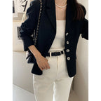 Veste en tweed cintrée, blazer à manches longues