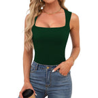 Débardeur côtelé à encolure carrée Vêtements Femme