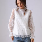 Chemise Mode Femme Broderie Creuse