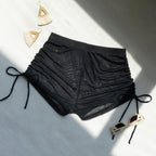 Nouveau short en maille de couleur unie avec cordon de serrage, maillot de bain sexy pour femme