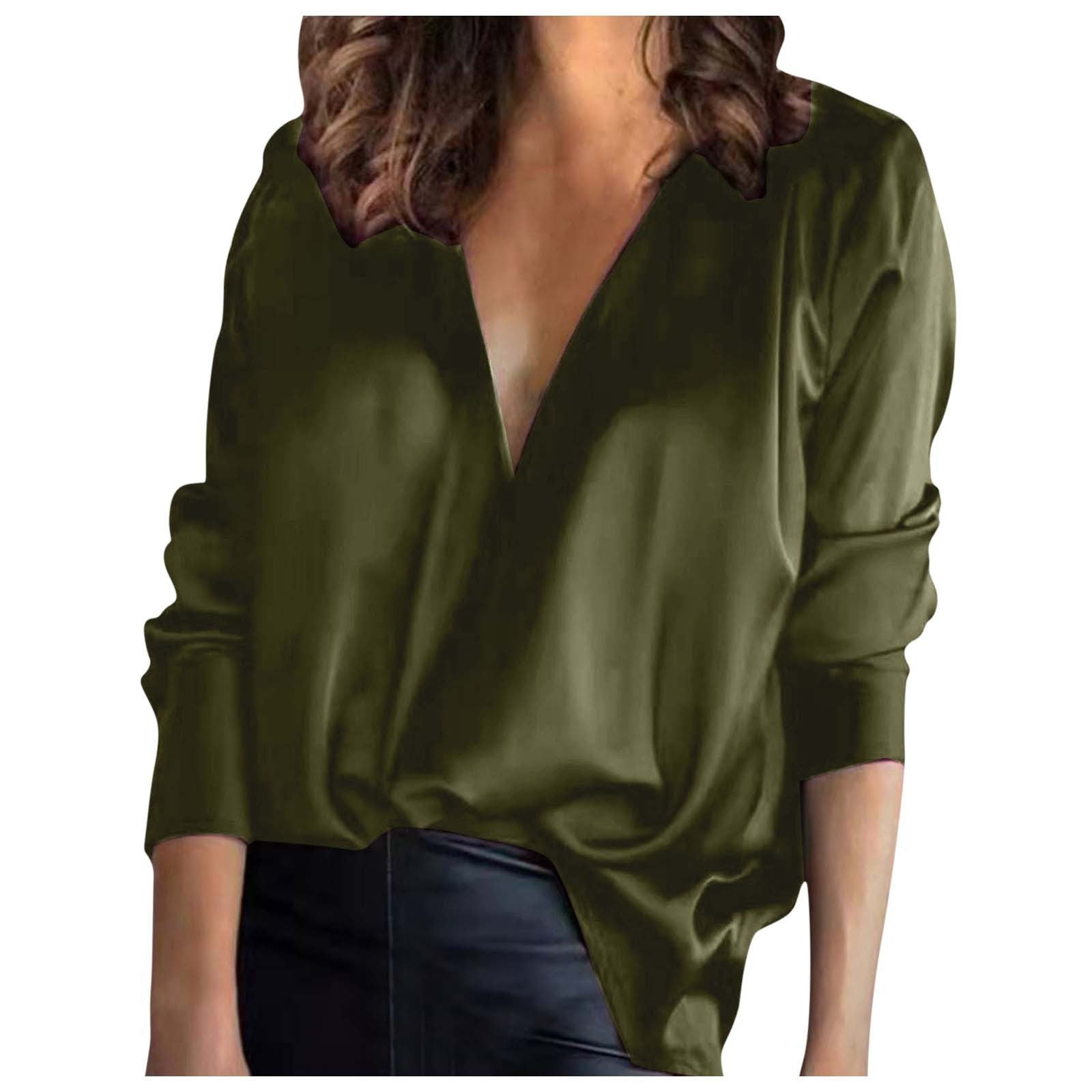 Chemise en satin à manches longues pour femmes, style tempérament, idéale pour le trajet quotidien