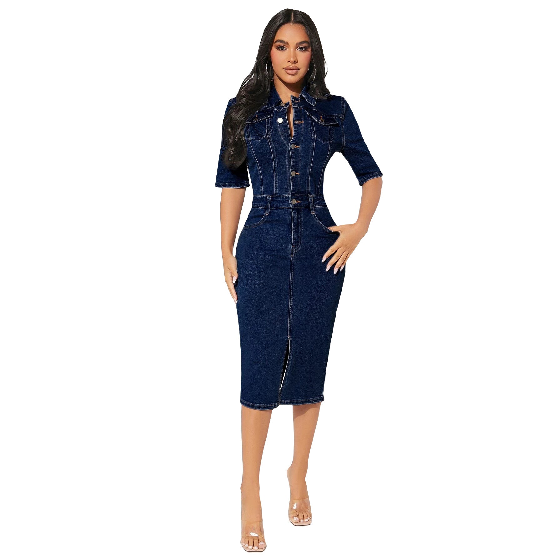 Robe en jean moulante pour femme