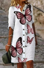 Robe en Coton et Lin à Motifs pour Femme